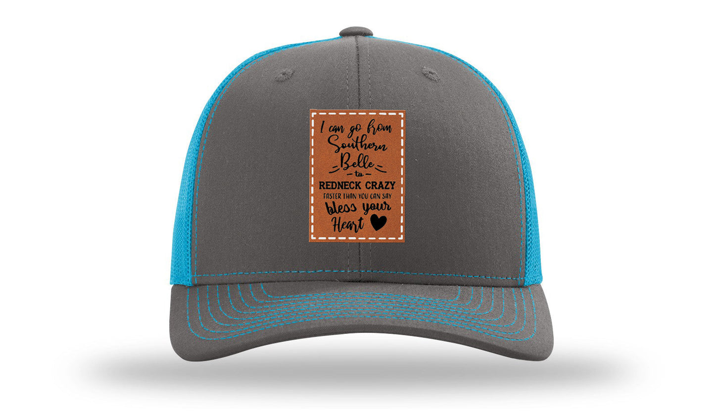 Southern Belle To Redneck Crazy Leather Patch Richardson 112 Hat