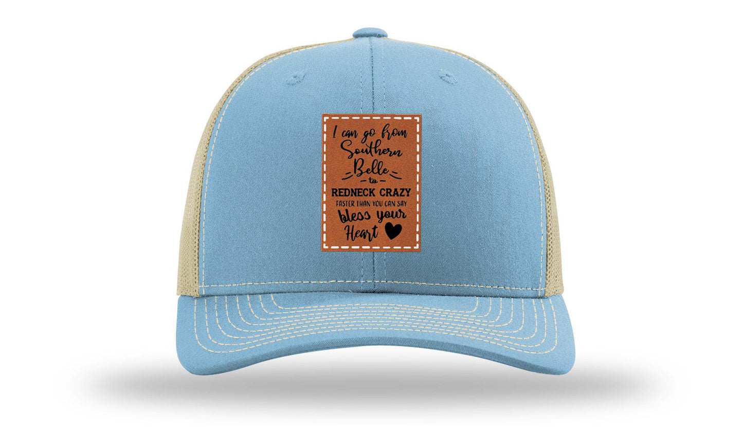 Southern Belle To Redneck Crazy Leather Patch Richardson 112 Hat