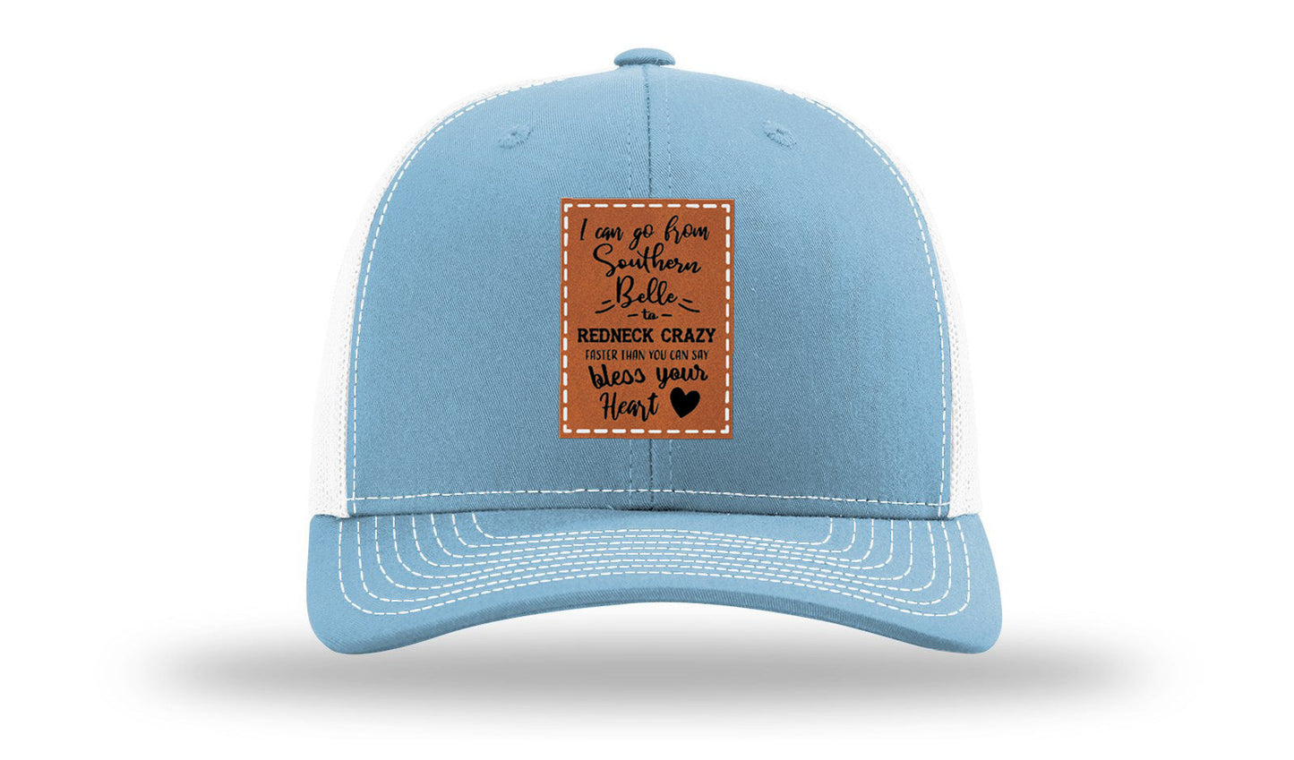 Southern Belle To Redneck Crazy Leather Patch Richardson 112 Hat