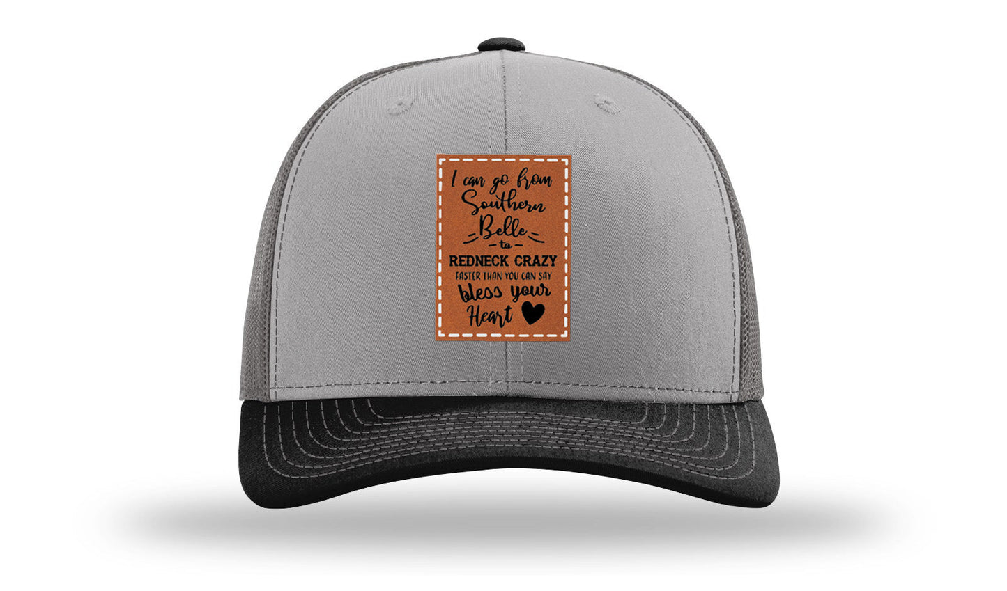 Southern Belle To Redneck Crazy Leather Patch Richardson 112 Hat