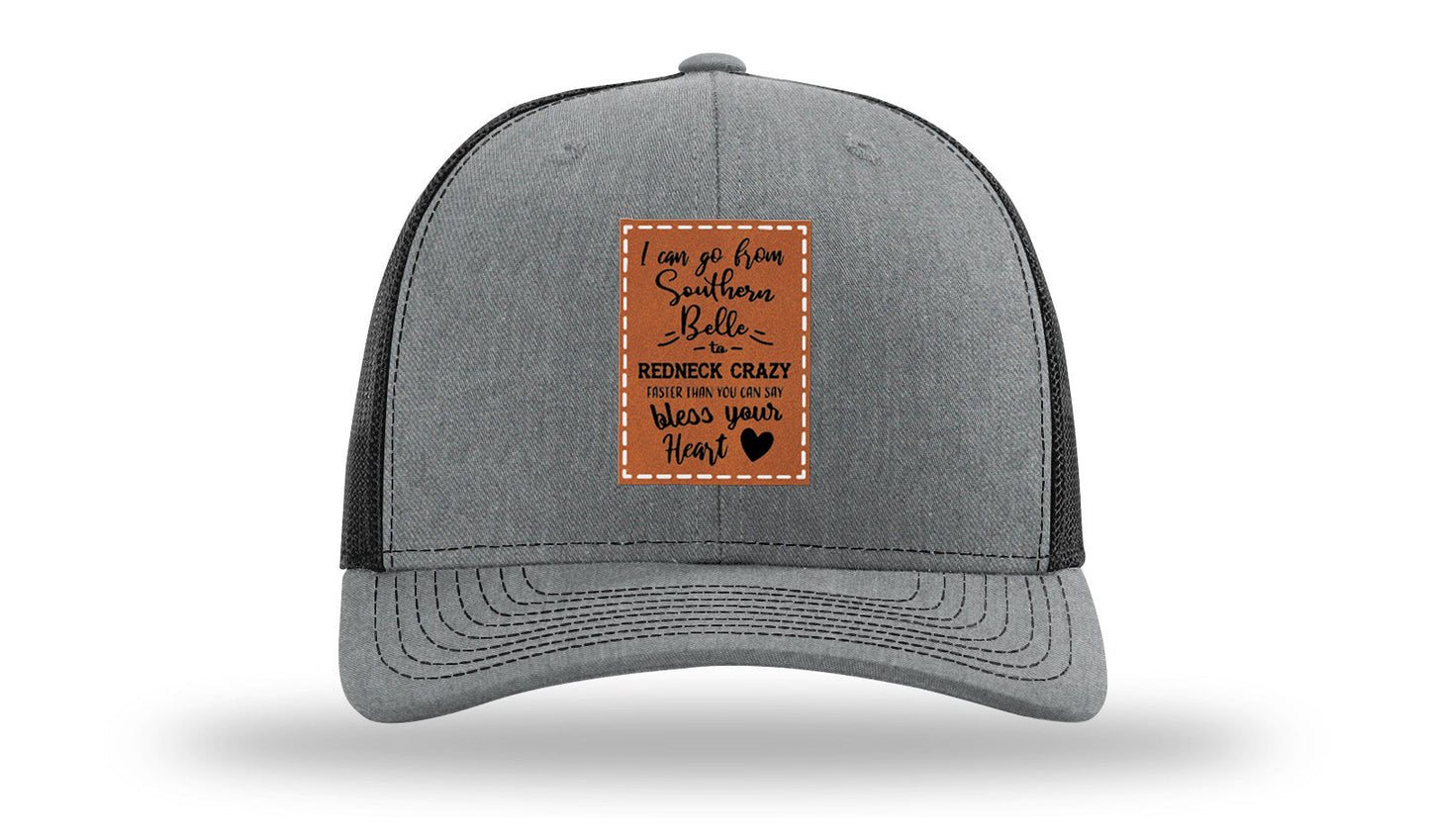Southern Belle To Redneck Crazy Leather Patch Richardson 112 Hat
