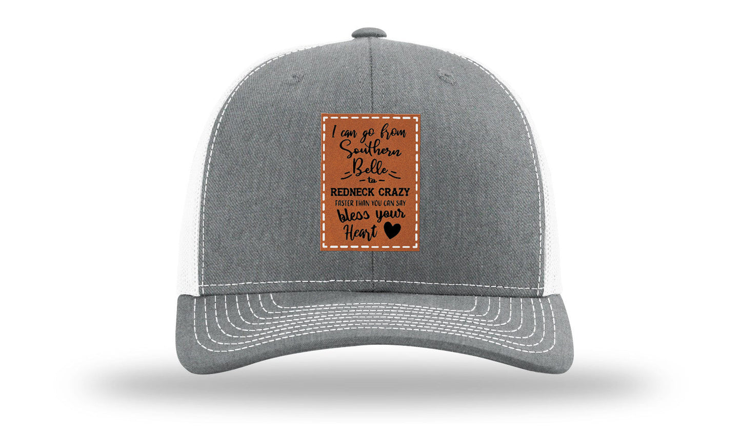 Southern Belle To Redneck Crazy Leather Patch Richardson 112 Hat