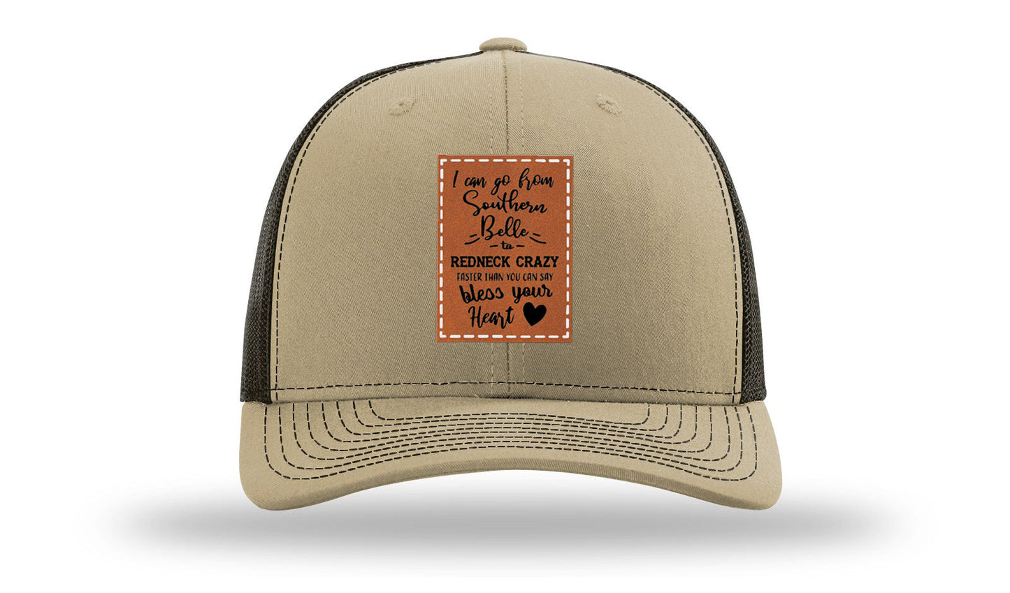 Southern Belle To Redneck Crazy Leather Patch Richardson 112 Hat