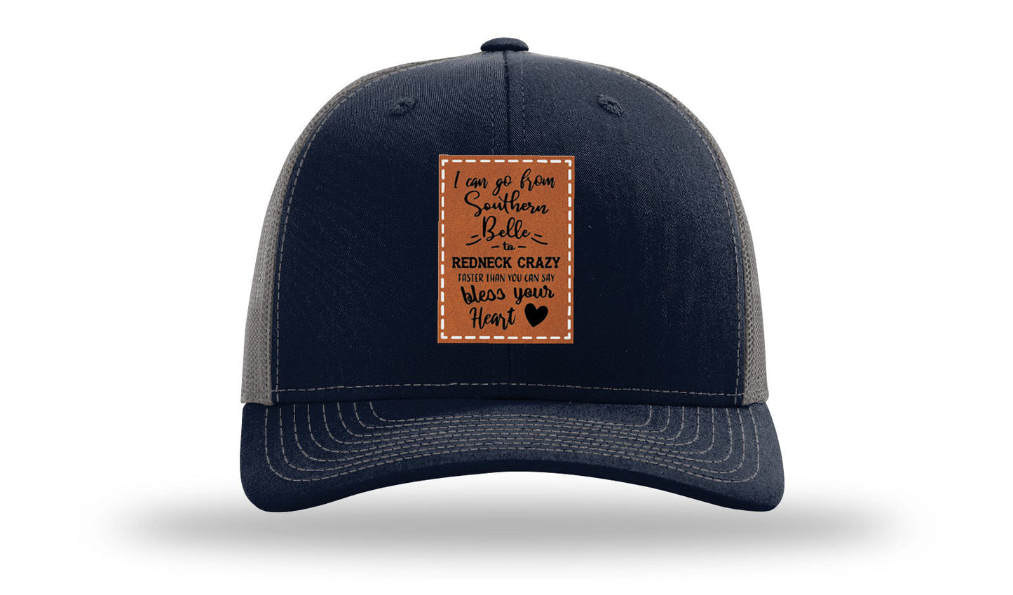Southern Belle To Redneck Crazy Leather Patch Richardson 112 Hat