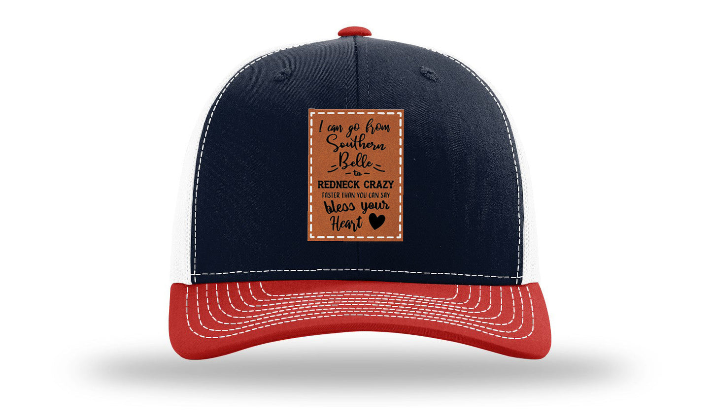Southern Belle To Redneck Crazy Leather Patch Richardson 112 Hat