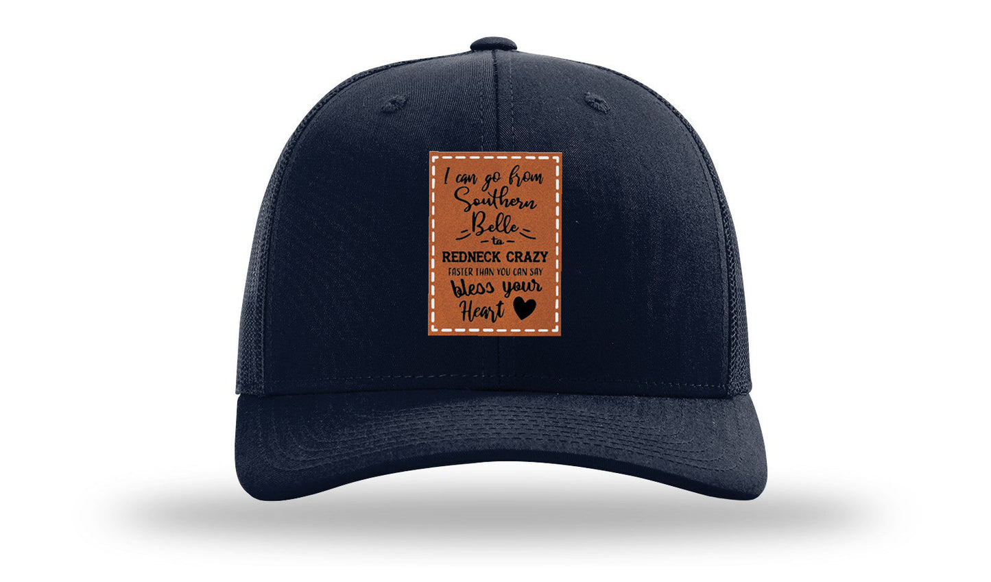 Southern Belle To Redneck Crazy Leather Patch Richardson 112 Hat