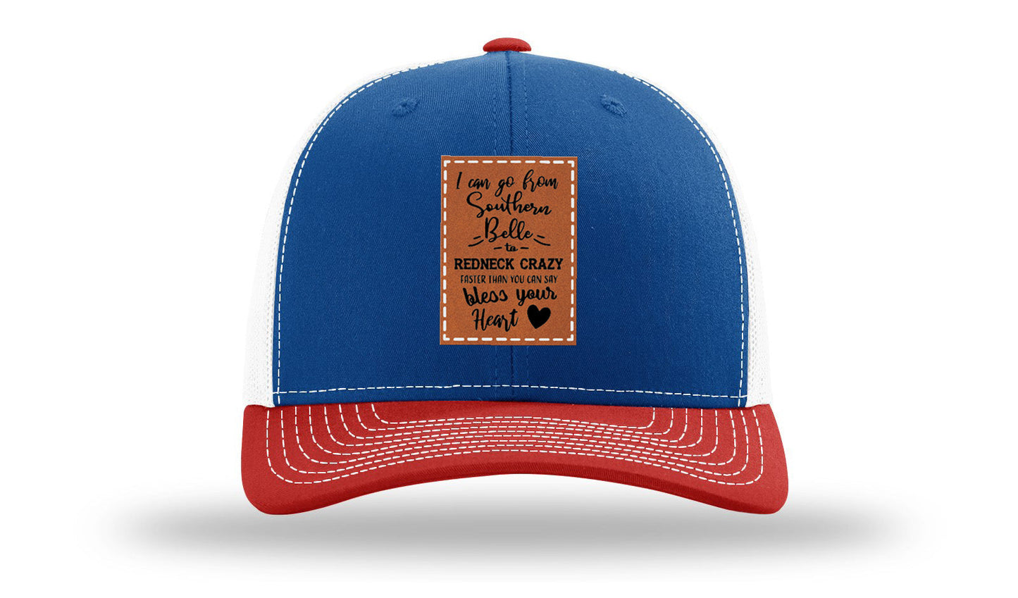 Southern Belle To Redneck Crazy Leather Patch Richardson 112 Hat