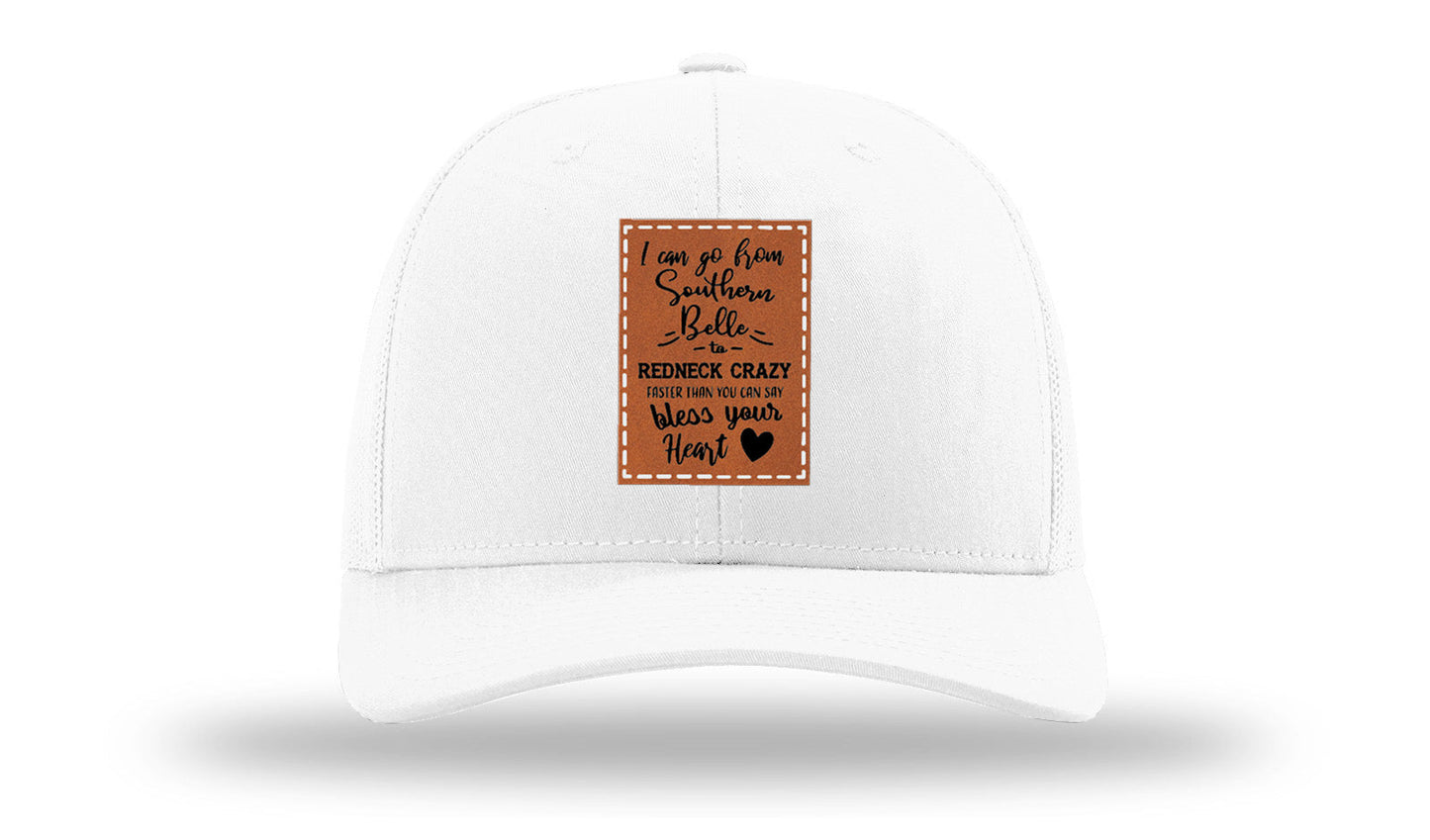 Southern Belle To Redneck Crazy Leather Patch Richardson 112 Hat