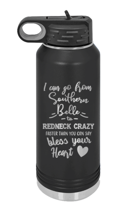 Southern Belle To Redneck Crazy - 32oz Mug Laser Engraved- Black