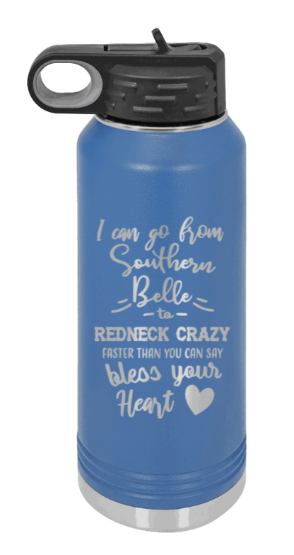 Southern Belle To Redneck Crazy - 32oz Mug Laser Engraved- Royal Blue