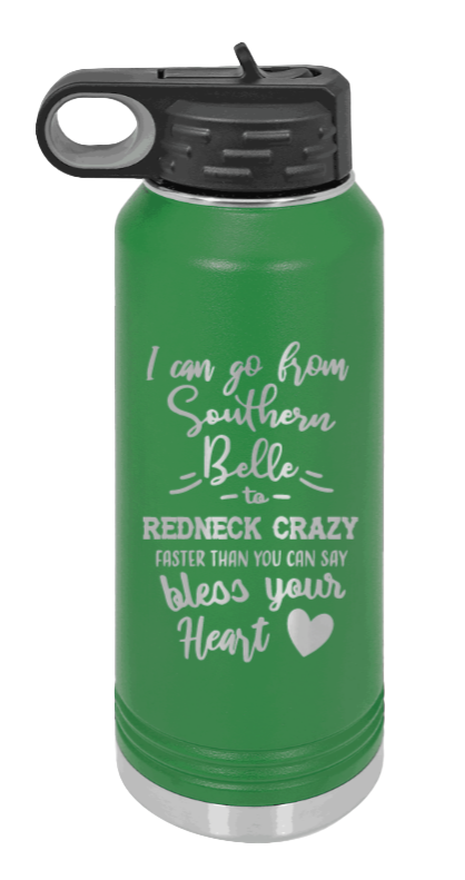 Southern Belle To Redneck Crazy - 32oz Mug Laser Engraved- Green