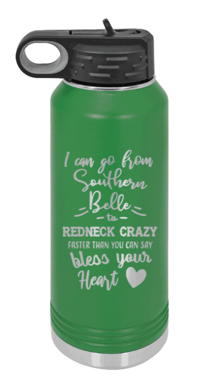 Southern Belle To Redneck Crazy - 32oz Mug Laser Engraved- Green