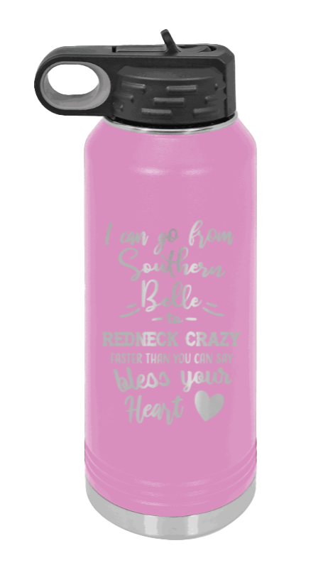 Southern Belle To Redneck Crazy - 32oz Mug Laser Engraved- Light Purple