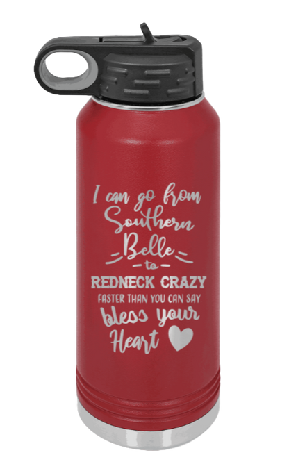 Southern Belle To Redneck Crazy - 32oz Mug Laser Engraved- Maroon