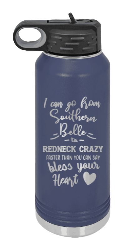 Southern Belle To Redneck Crazy - 32oz Mug Laser Engraved- Navy
