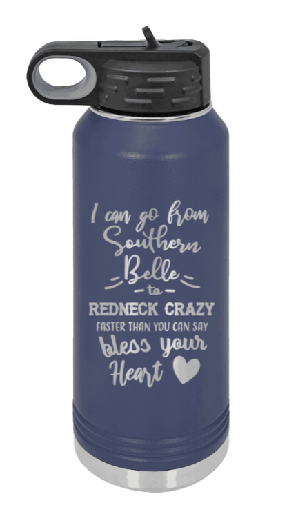 Southern Belle To Redneck Crazy - 32oz Mug Laser Engraved- Navy