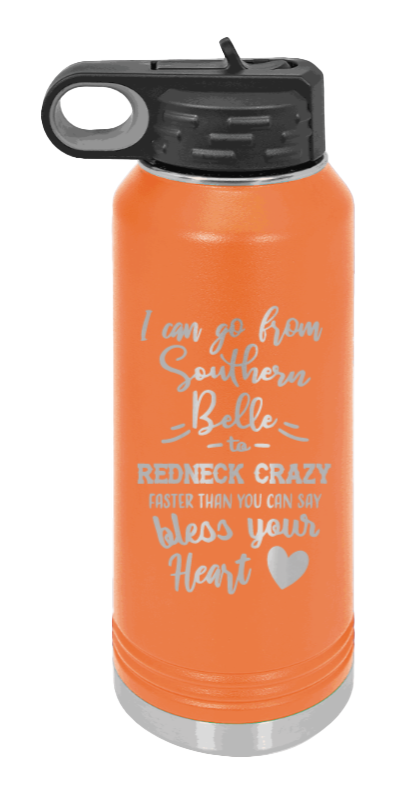 Southern Belle To Redneck Crazy - 32oz Mug Laser Engraved- Orange
