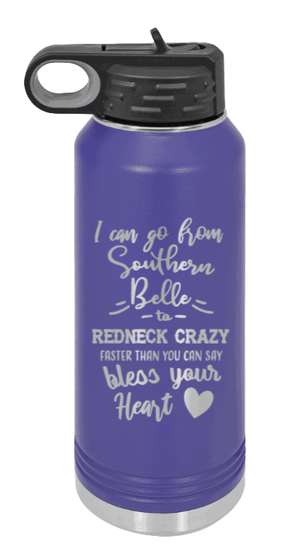 Southern Belle To Redneck Crazy - 32oz Mug Laser Engraved- Purple