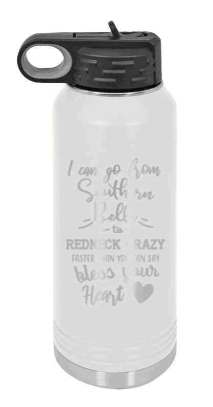 Southern Belle To Redneck Crazy - 32oz Mug Laser Engraved- White