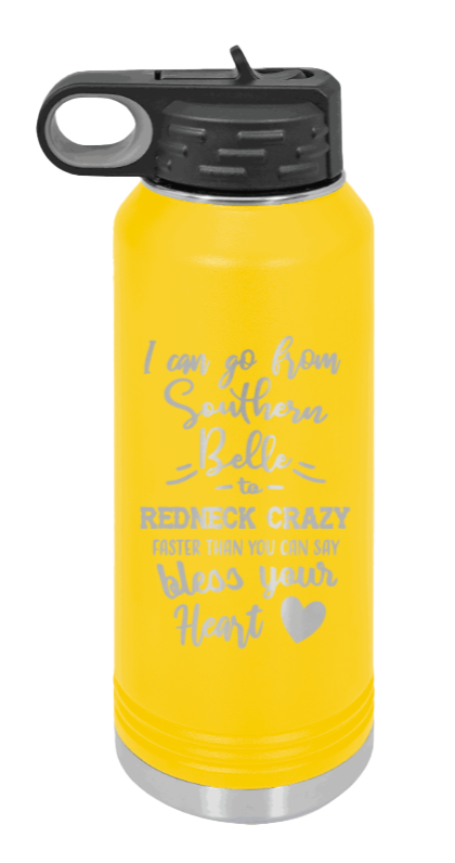 Southern Belle To Redneck Crazy - 32oz Mug Laser Engraved- Yellow