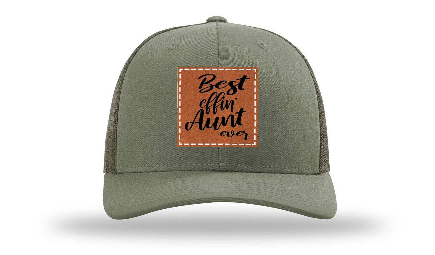 Best Effin Aunt Ever Leather Patch Richardson 112 Hat