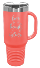 Load image into Gallery viewer, Live Laugh Love 40oz Handle Mug Laser Engraved
