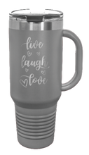 Load image into Gallery viewer, Live Laugh Love 40oz Handle Mug Laser Engraved
