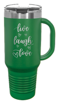 Load image into Gallery viewer, Live Laugh Love 40oz Handle Mug Laser Engraved
