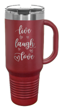 Load image into Gallery viewer, Live Laugh Love 40oz Handle Mug Laser Engraved
