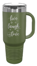 Load image into Gallery viewer, Live Laugh Love 40oz Handle Mug Laser Engraved
