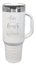 Load image into Gallery viewer, Live Laugh Love 40oz Handle Mug Laser Engraved
