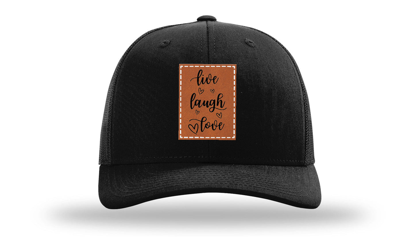 Live Laugh Love Leather Patch Richardson 112 Hat