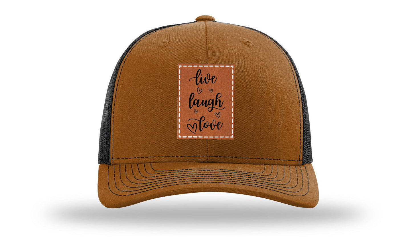 Live Laugh Love Leather Patch Richardson 112 Hat