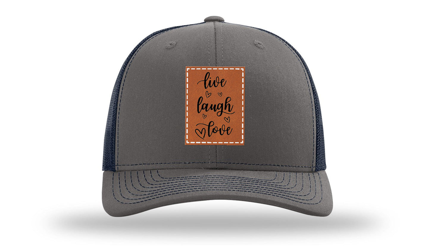 Live Laugh Love Leather Patch Richardson 112 Hat