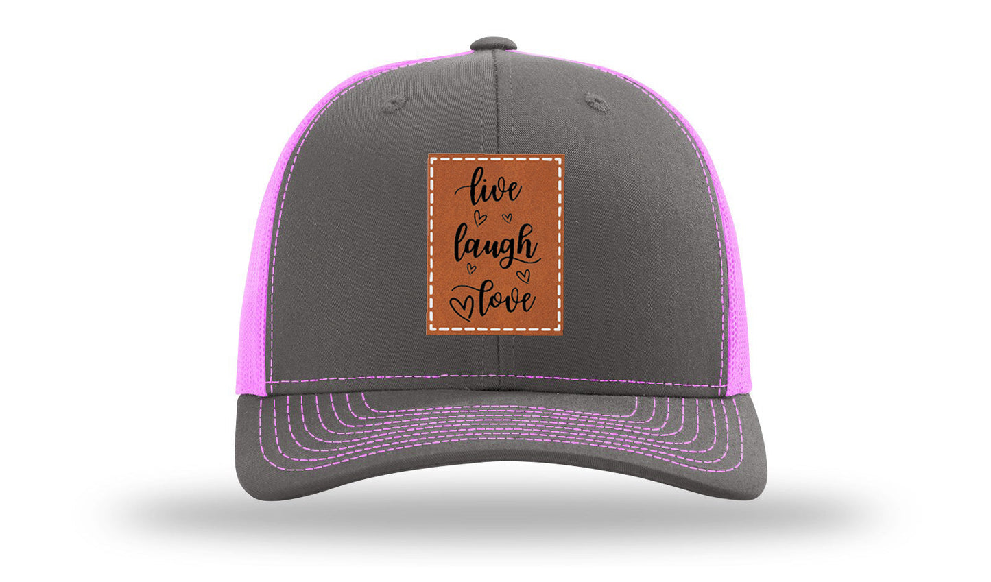Live Laugh Love Leather Patch Richardson 112 Hat