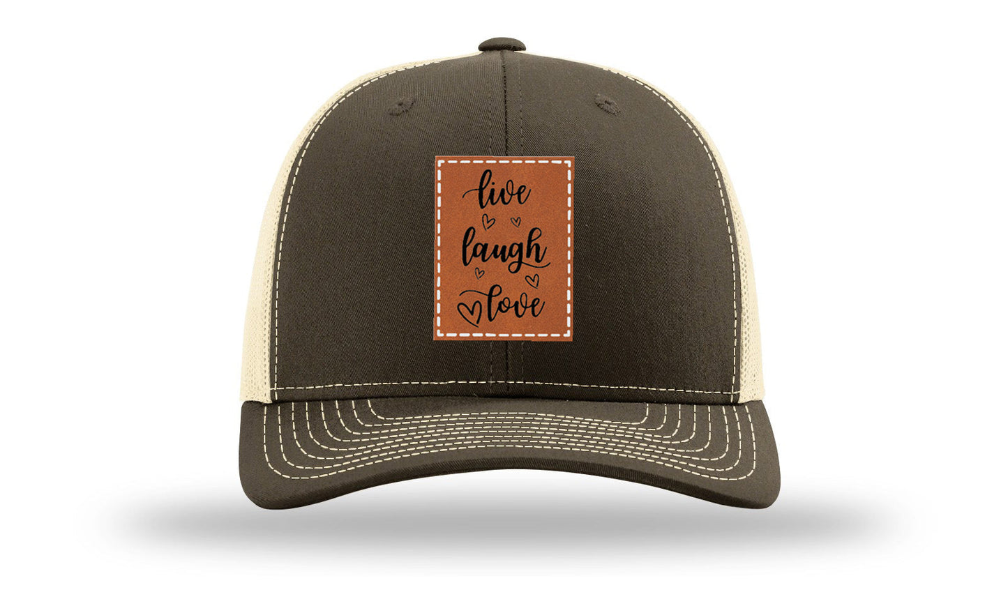 Live Laugh Love Leather Patch Richardson 112 Hat