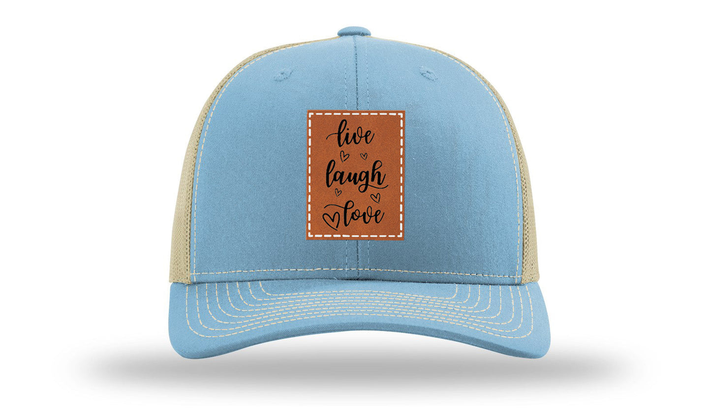 Live Laugh Love Leather Patch Richardson 112 Hat