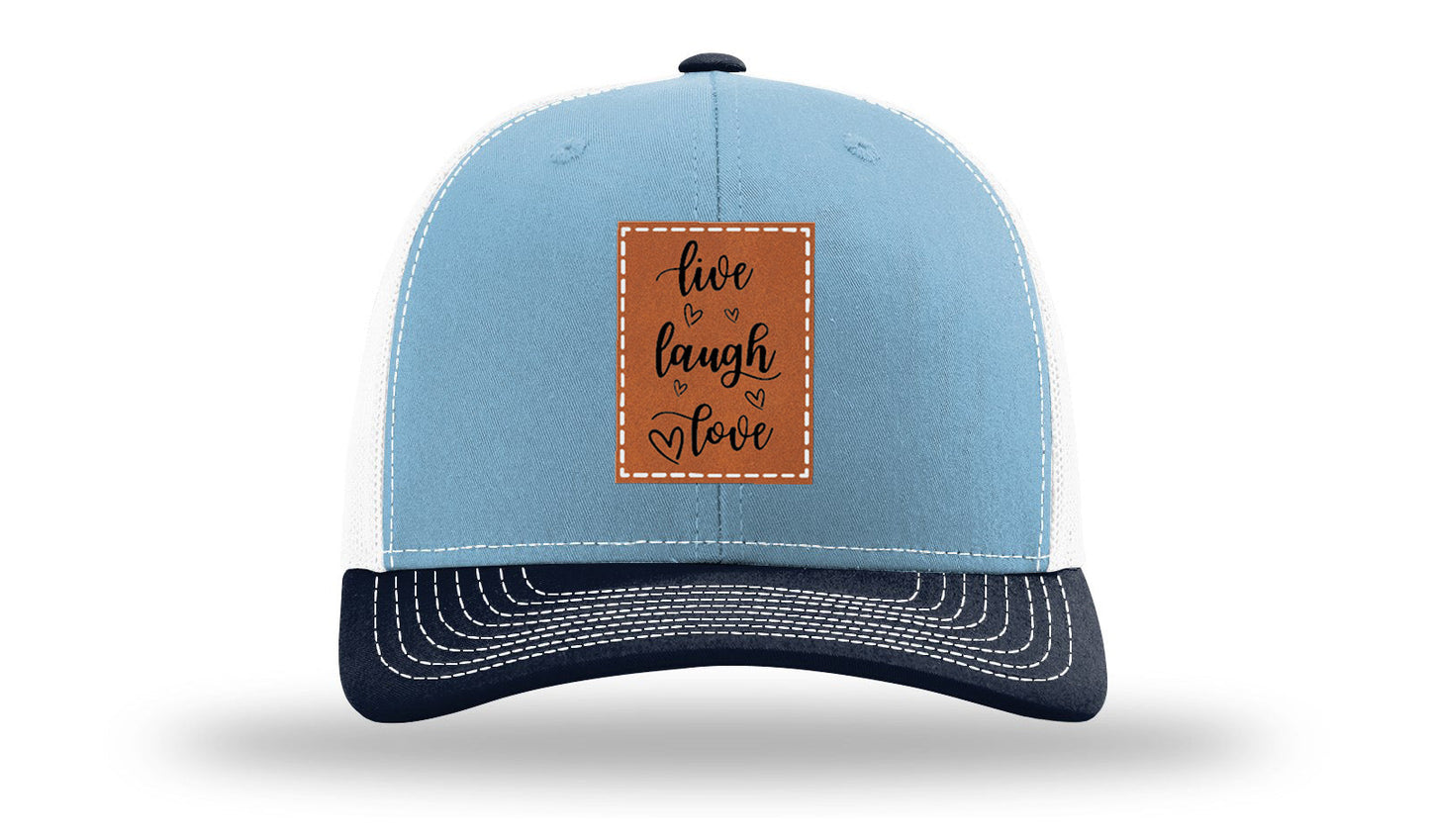 Live Laugh Love Leather Patch Richardson 112 Hat