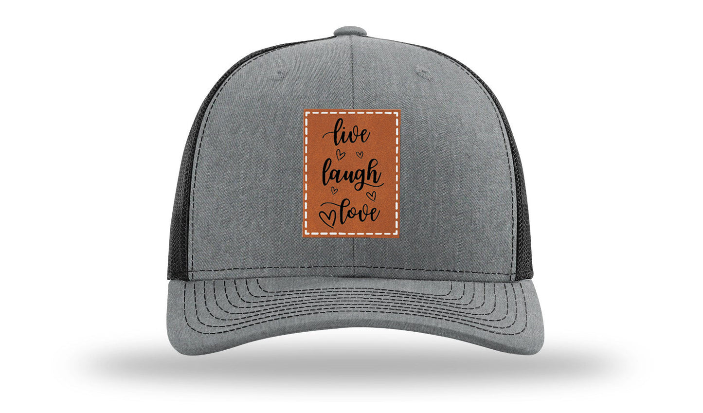 Live Laugh Love Leather Patch Richardson 112 Hat