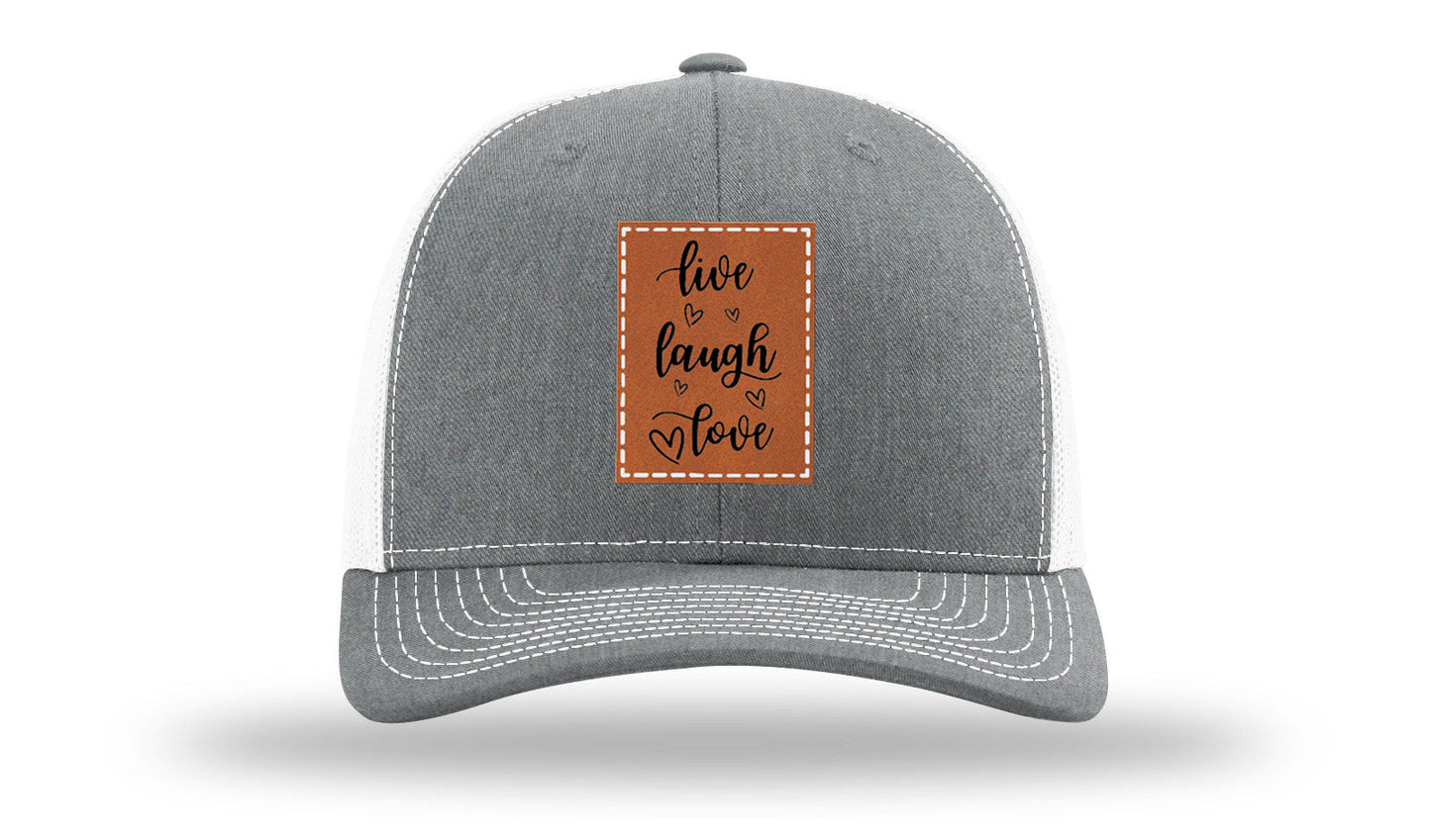 Live Laugh Love Leather Patch Richardson 112 Hat