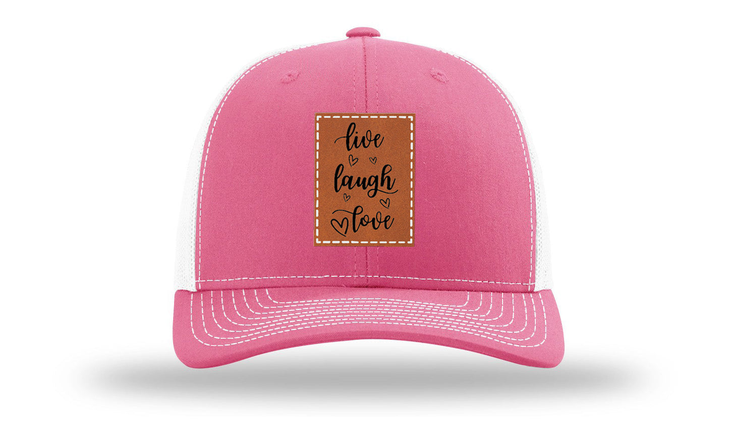 Live Laugh Love Leather Patch Richardson 112 Hat