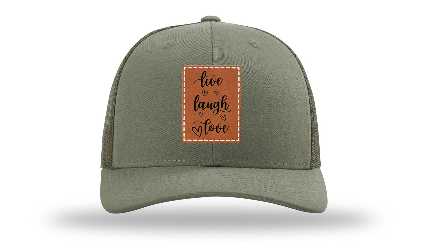 Live Laugh Love Leather Patch Richardson 112 Hat