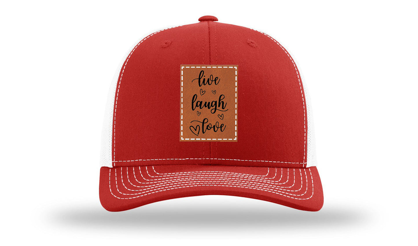 Live Laugh Love Leather Patch Richardson 112 Hat
