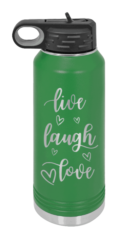 Live Laugh Love - 32oz Mug Laser Engraved- Green