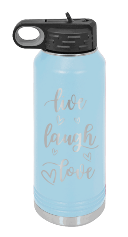 Live Laugh Love - 32oz Mug Laser Engraved- Light Blue