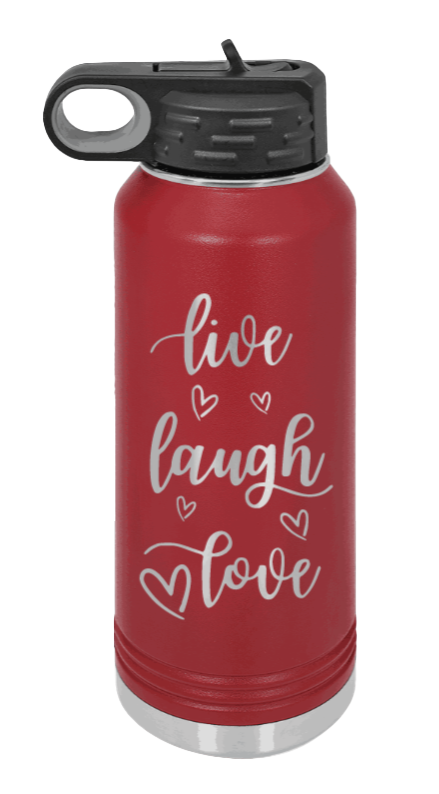 Live Laugh Love - 32oz Mug Laser Engraved- Maroon