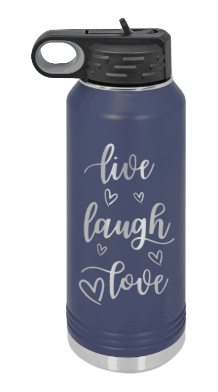 Live Laugh Love - 32oz Mug Laser Engraved- Navy