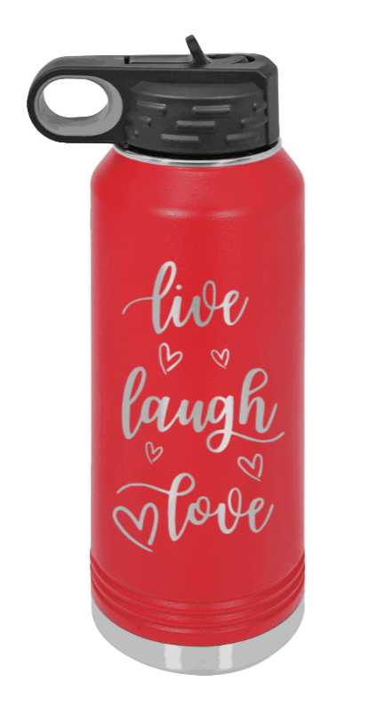 Live Laugh Love - 32oz Mug Laser Engraved- Red