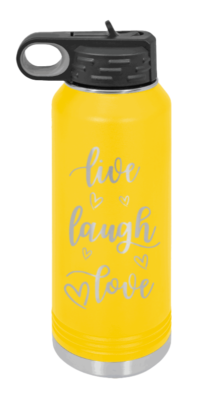 Live Laugh Love - 32oz Mug Laser Engraved- Yellow