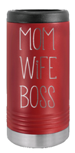 Load image into Gallery viewer, Mom Wife Boss Laser Engraved Slim Can Insulated Koosie
